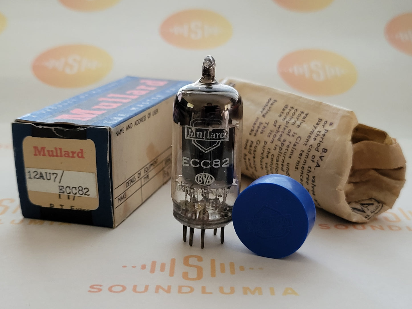 Mullard ECC82 12AU7 Long Plates Square Getter