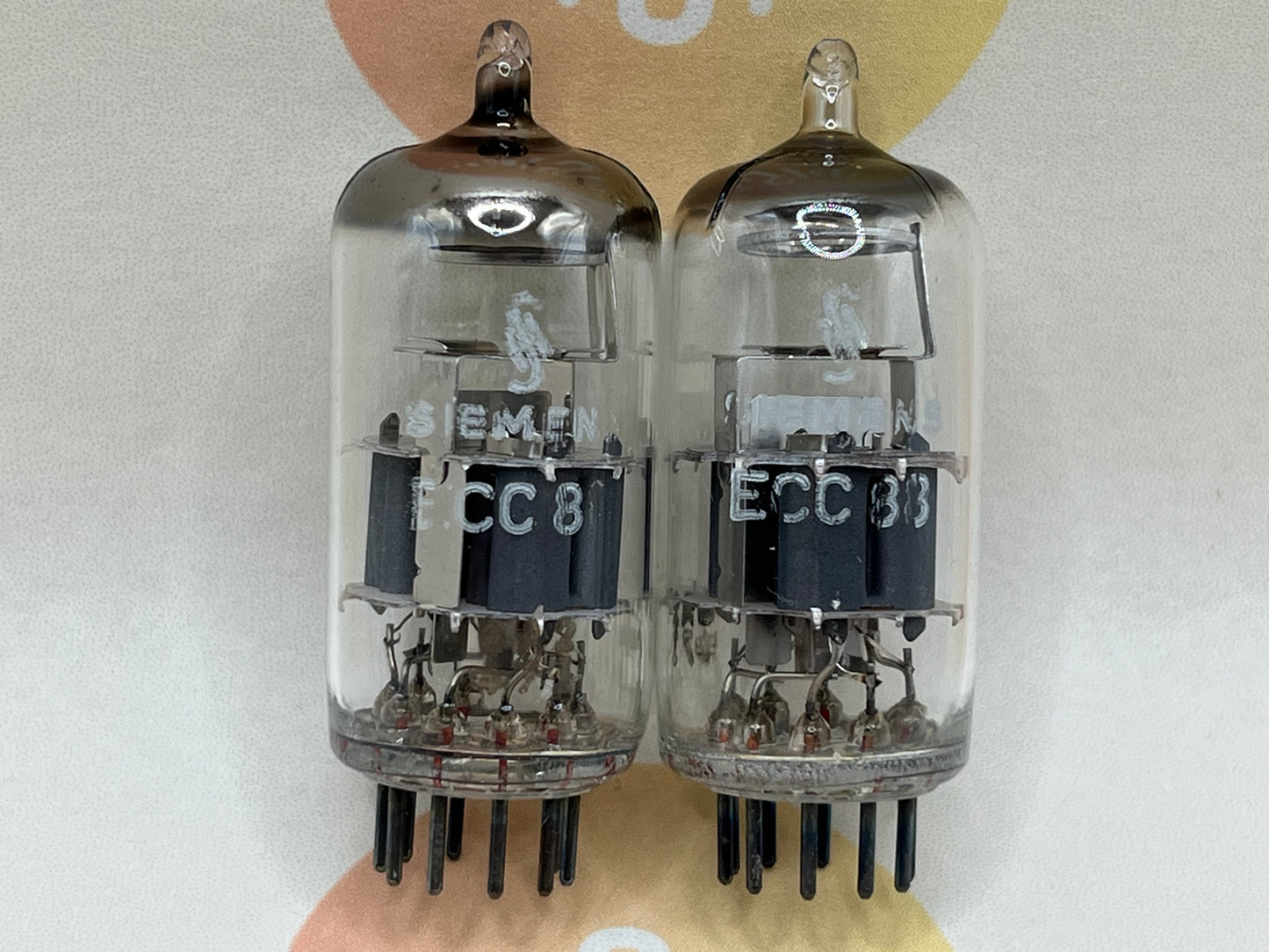 Siemens ECC88 = 6DJ8 Red Tip Matched Pair - München GA3 #3G - NOS 