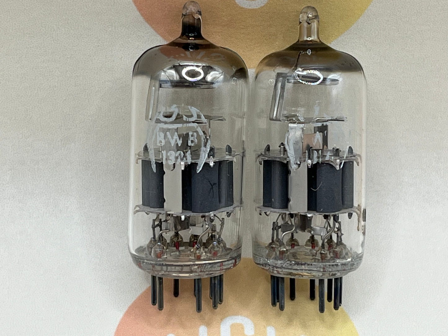 Siemens ECC88 = 6DJ8 Red Tip Matched Pair - München GA3 #3G - NOS 