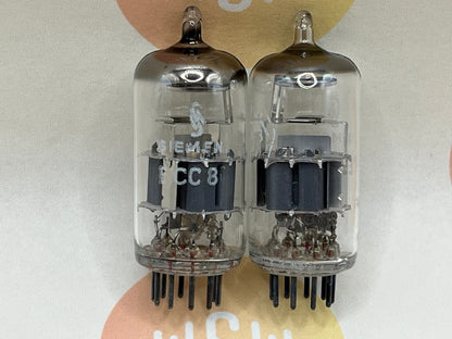 Siemens ECC88 = 6DJ8 Red Tip Matched Pair - München GA3 #3G - NOS 