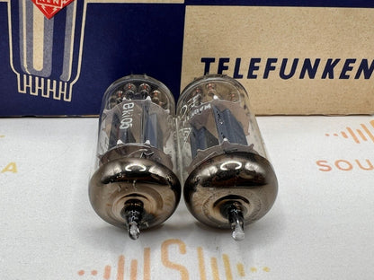 Telefunken ECC82 12AU7 Ribbed Plates ◇ Matched Pair - Berlin '57 - Near NOS