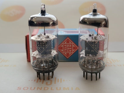 2x Telefunken ECC81 12AT7 w/ Matching Codes - ◇ Bottom - Berlin 1962