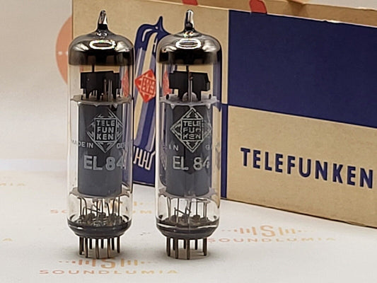 Telefunken EL84 6BQ5 Matched Pair - ◇ Bottom - Ulm 1961 - Near NOS