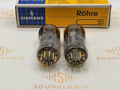 Siemens E88CC 6922 A-Frame Silver Shields Matched Pair - Munich A6 0I/1G - NOS