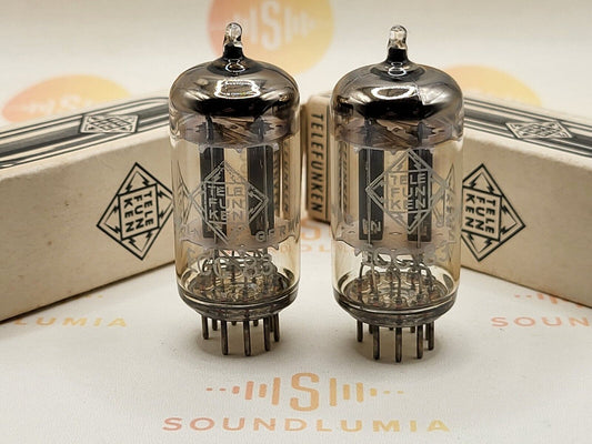 Telefunken ECC83 12AX7 17mm Smooth Plates Matched Pair ◇ - Berlin '69 - Strong