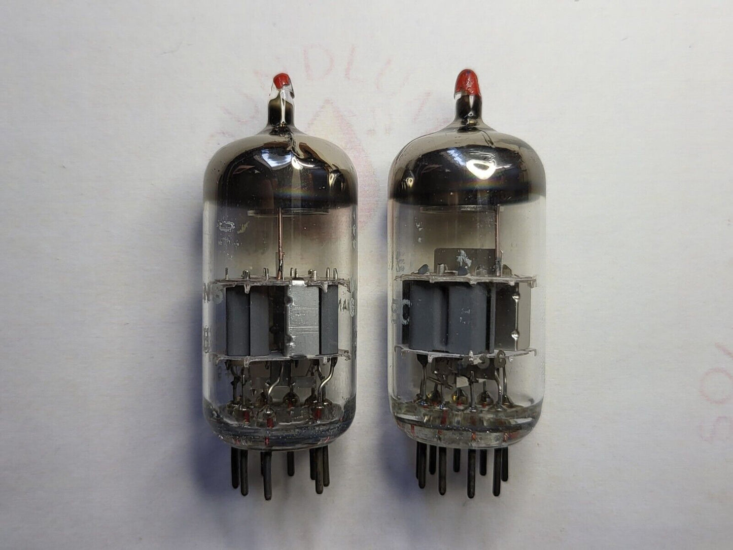 Siemens ECC88 = 6DJ8 Red Tip Matched Pair - Munich GA3 #3G - NOS