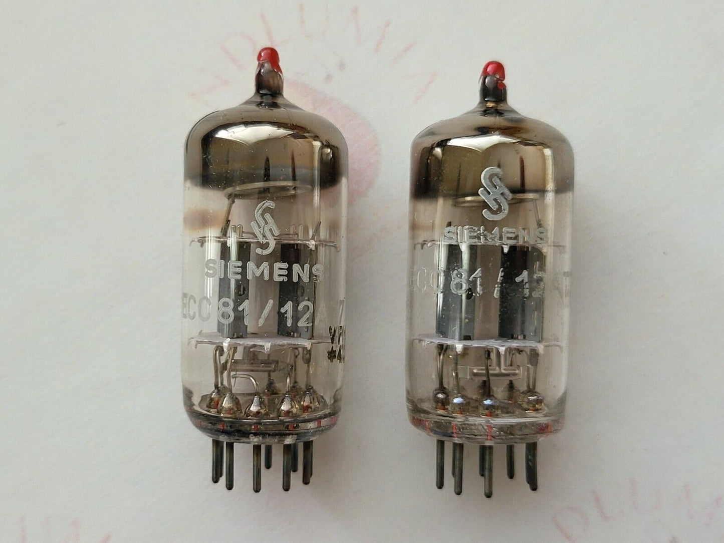 2x Siemens ECC81 12AT7 Select Tubes w/ Red Tip - VF1 ‡3K/‡4J - Munich