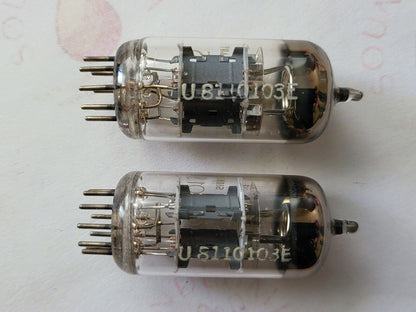 Telefunken ECC801S ECC81 Matched Pair Orig. Boxes ◇ Bottom - Ulm 1960