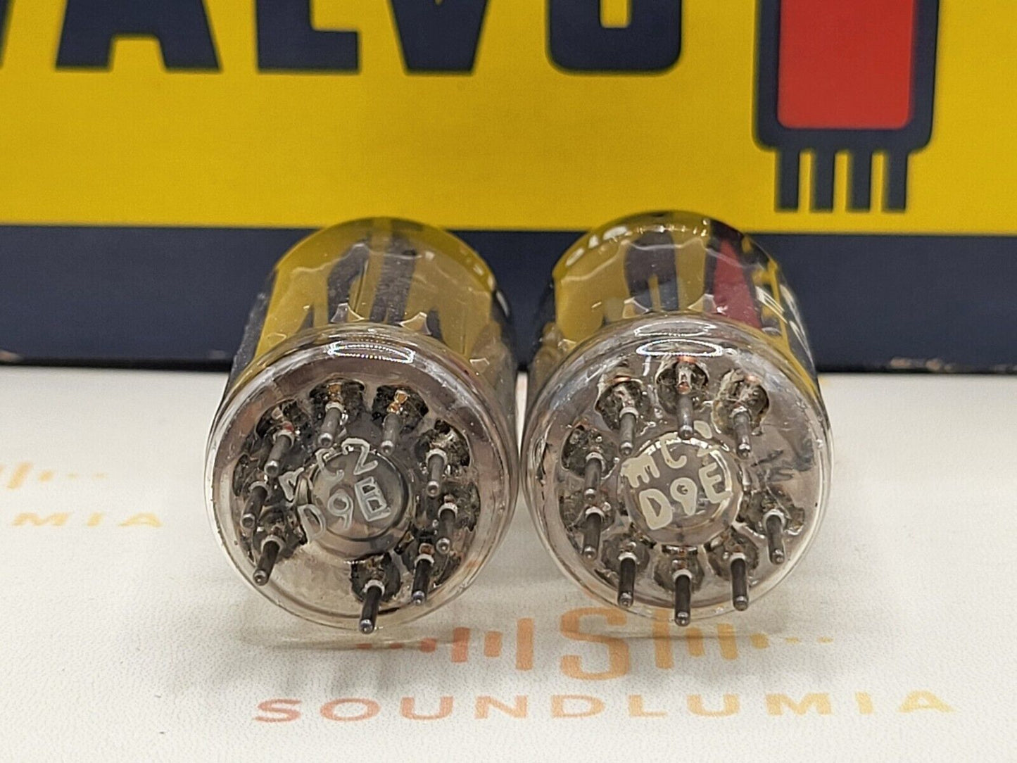 Valvo ECC83 Long Plates Matched Pair 45° Angled Getter - Hamburg '59 mC2 -Strong