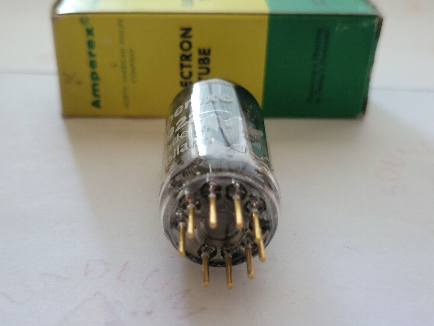 1x Amperex Holland 6922 = E88CC Audio Tube Small O-getter - Heerlen 1965 - NOS