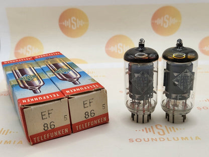 Siemens EF86 6267 Matched Pair Orig. Box - Telefunken Labeled - Same Code - NOS