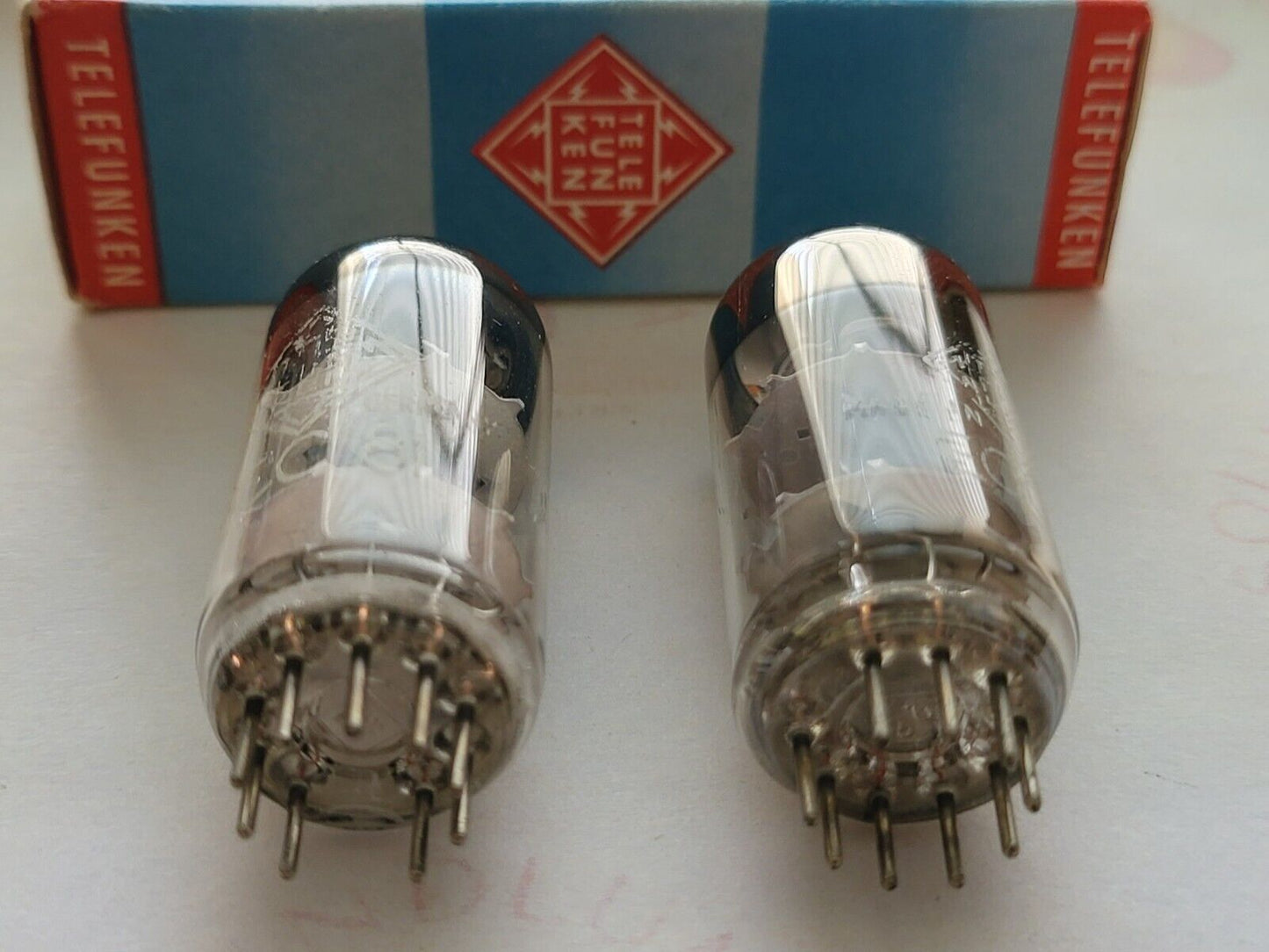 Telefunken ECC81 12AT7 Matched Pair - ◇ Bottom - Berlin 1956/57 - Near NOS