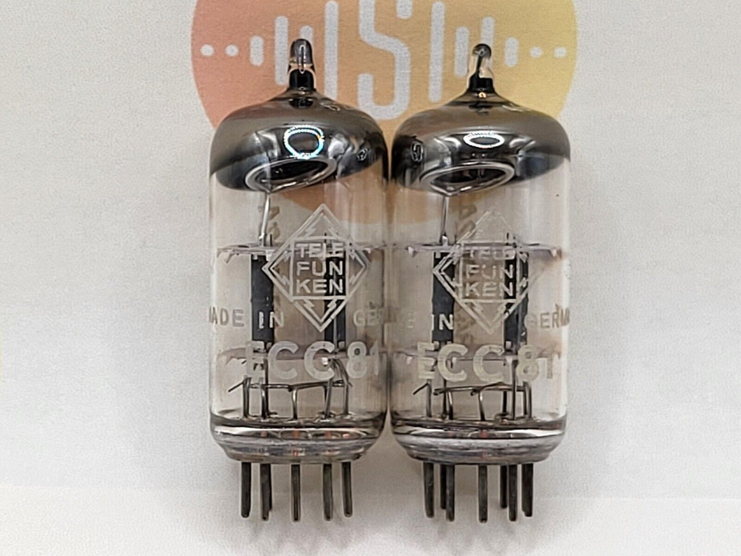 2x Telefunken ECC81 12AT7 ◇ Bottom - Berlin '60 - Same Code - Strong