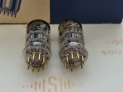 Telefunken E88CC = 6922 Matched Pair ◇ Bottom - Ulm 1961 - Same Code - NOS