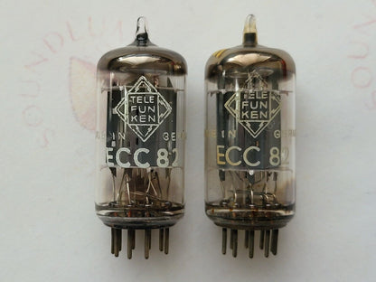 Telefunken ECC82 Matched Pair - 17mm Smooth Plates ◇ Bottom - Berlin 1961/62
