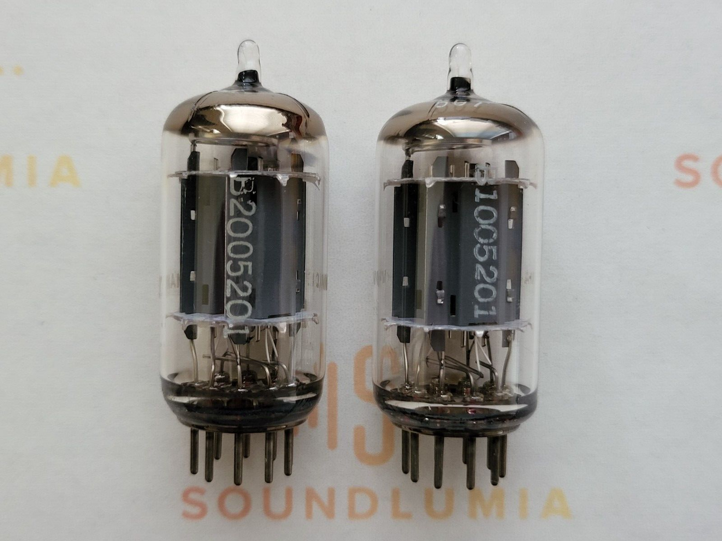 Telefunken ECC83 Smooth Plates Matched Pair ◇ Bottom - Berlin 1965 - Same Code