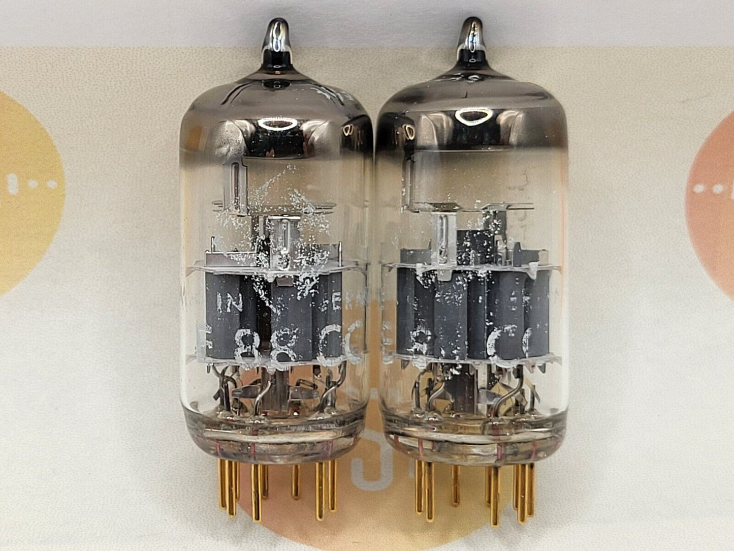 Telefunken E88CC = 6922 Matched Pair ◇ Bottom - Ulm 1968 - Strong NOS