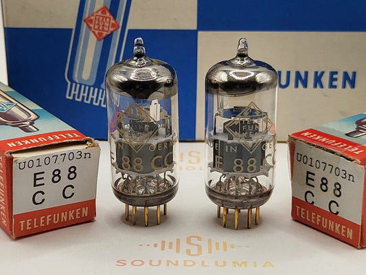 Telefunken E88CC 6922 Matched Pair Orig. Box ◇ Bottom Ulm '67 - Same code - NOS