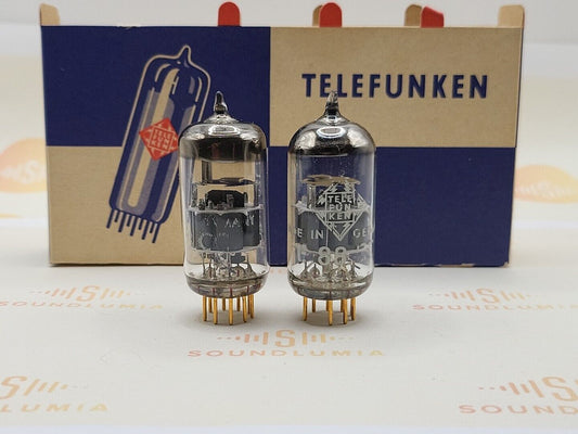 Telefunken E88CC = 6922 Matched Pair ◇ Bottom - Ulm 1968 - Strong NOS