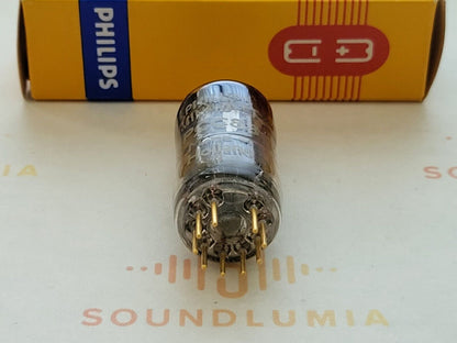 1x Philips Miniwatt PCC88 7DJ8 D-getter Pinched Waist Red Tip - Heerlen, NL '57