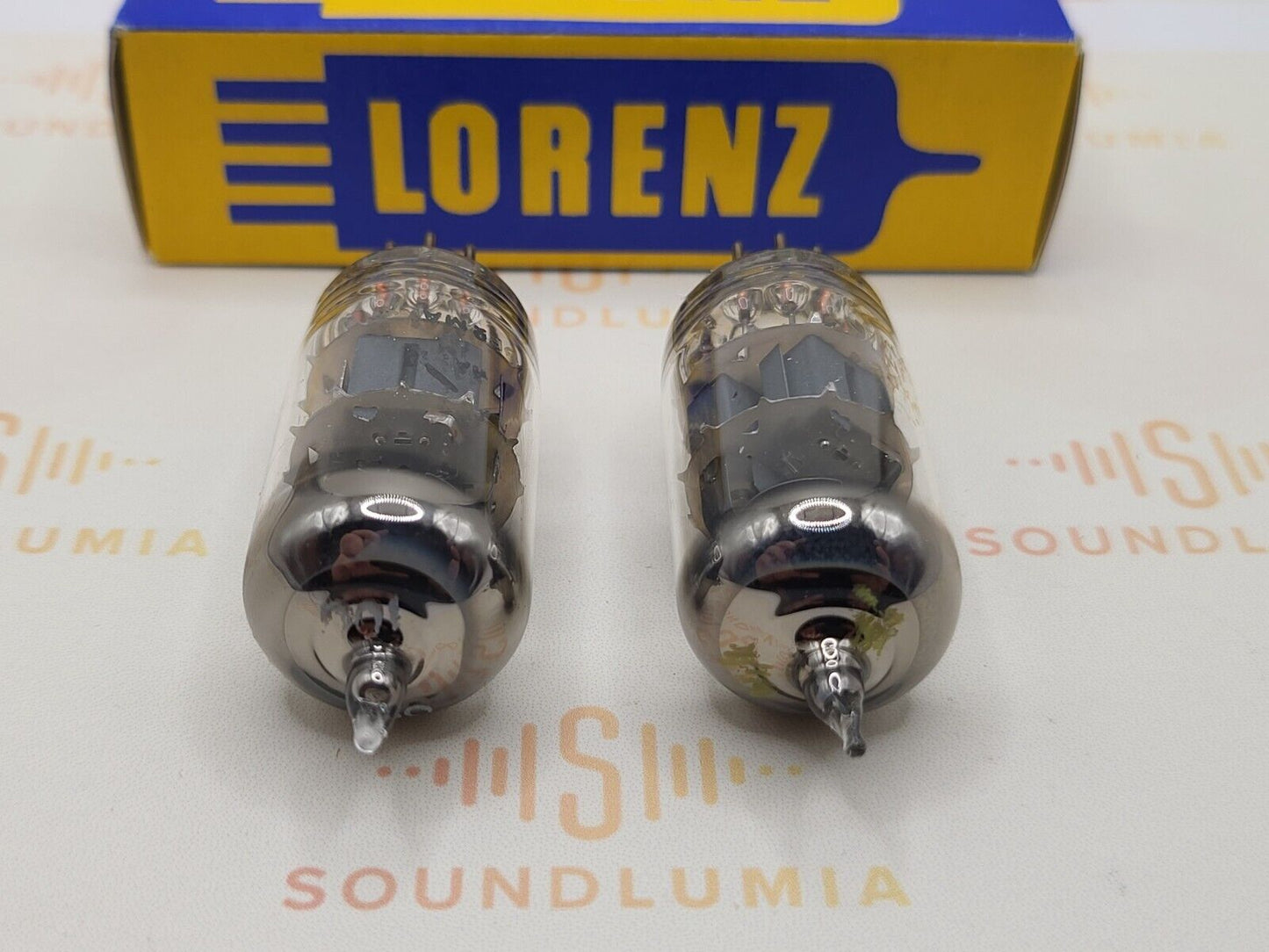 Lorenz PCC88 = 7DJ8(6DJ8 equiv.) Matched Pair Black Logo  - Germany 1950s - NOS