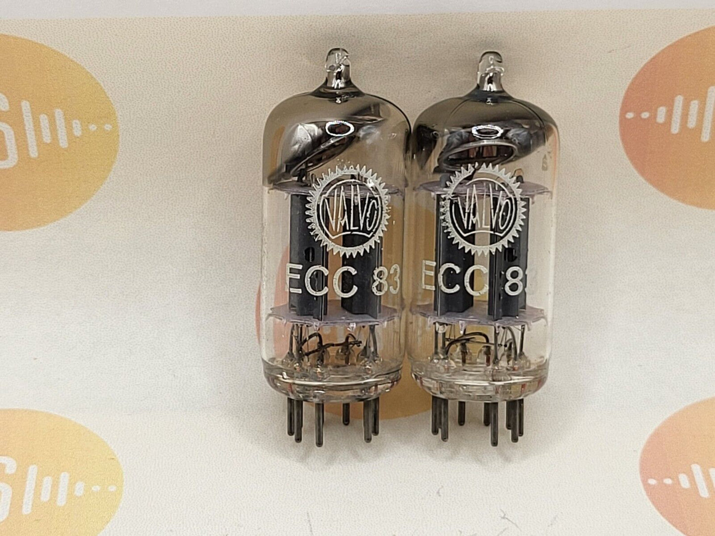 Valvo ECC83 Long Plates Matched Pair 45° Angled Getter - Hamburg '59 mC2 -Strong