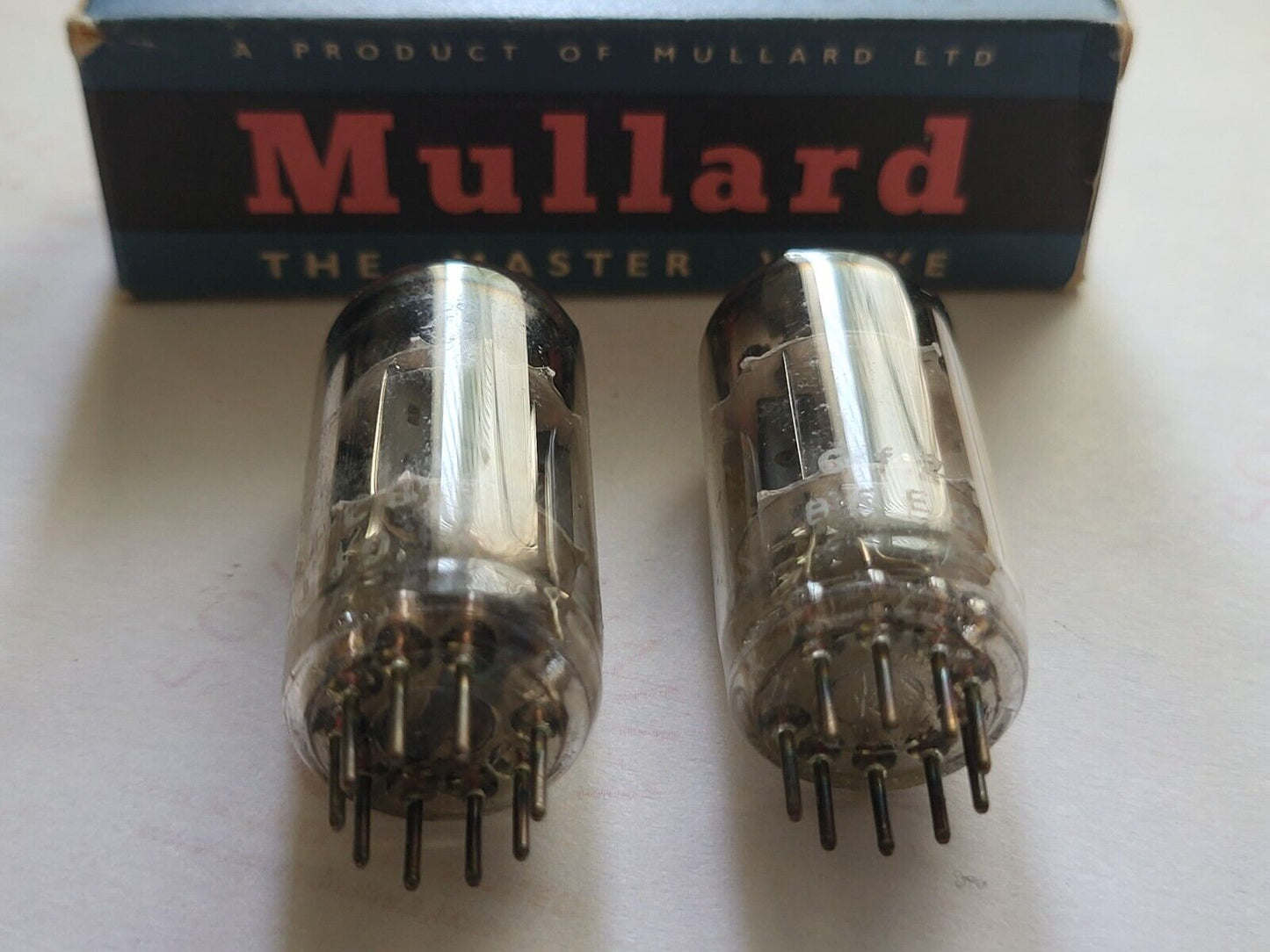 Mullard 12AU7 ECC82 Matched Pair - BVA Yellow Label - Blackburn 1963/65 Gf2
