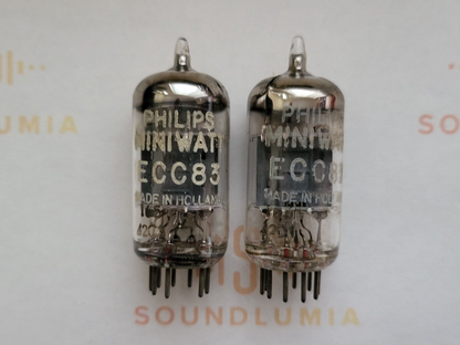 Philips ECC83 12AX7 Matched Pair - 14mm Short Plates I65 - Heerlen, NL '62