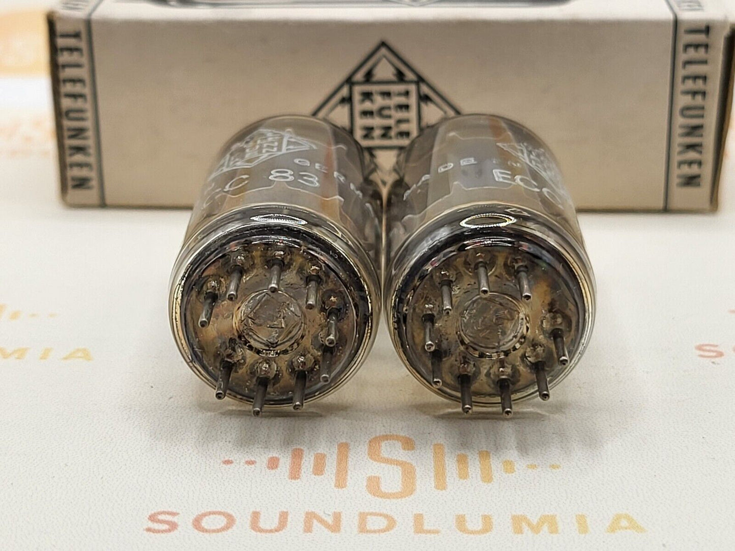 Telefunken ECC83 12AX7 17mm Smooth Plates Matched Pair ◇ - Berlin '69 - Near NOS