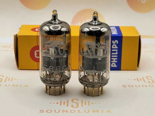 Philips Miniwatt SQ E88CC = 6922 Matched Pair - Heerlen, NL 1967 - Strong