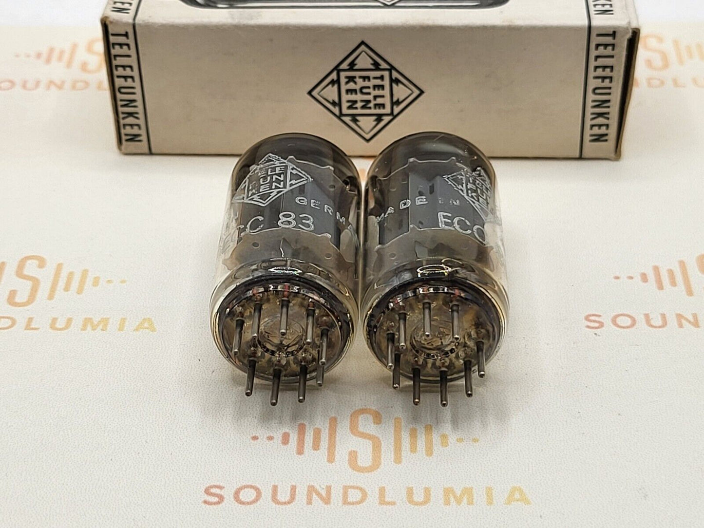 Telefunken ECC83 12AX7 17mm Smooth Plates Matched Pair ◇ - Berlin '69 - Near NOS