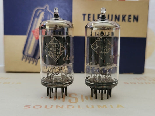 Telefunken ECC83 12AX7 17mm Smooth Plates Matched Pair ◇  Berlin '62 - NOS