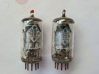 Telefunken EF86 6267 Red Tip Matched Pair - ◇ Bottom - Ulm 1964 - Near NOS