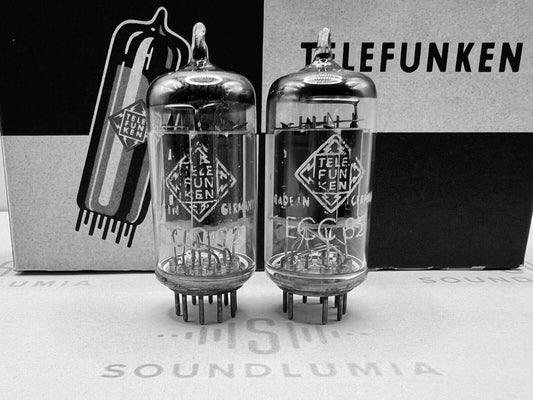 Telefunken ECC82 12AU7 Ribbed Plates ◇ Matched Pair - Berlin '57 - Near NOS