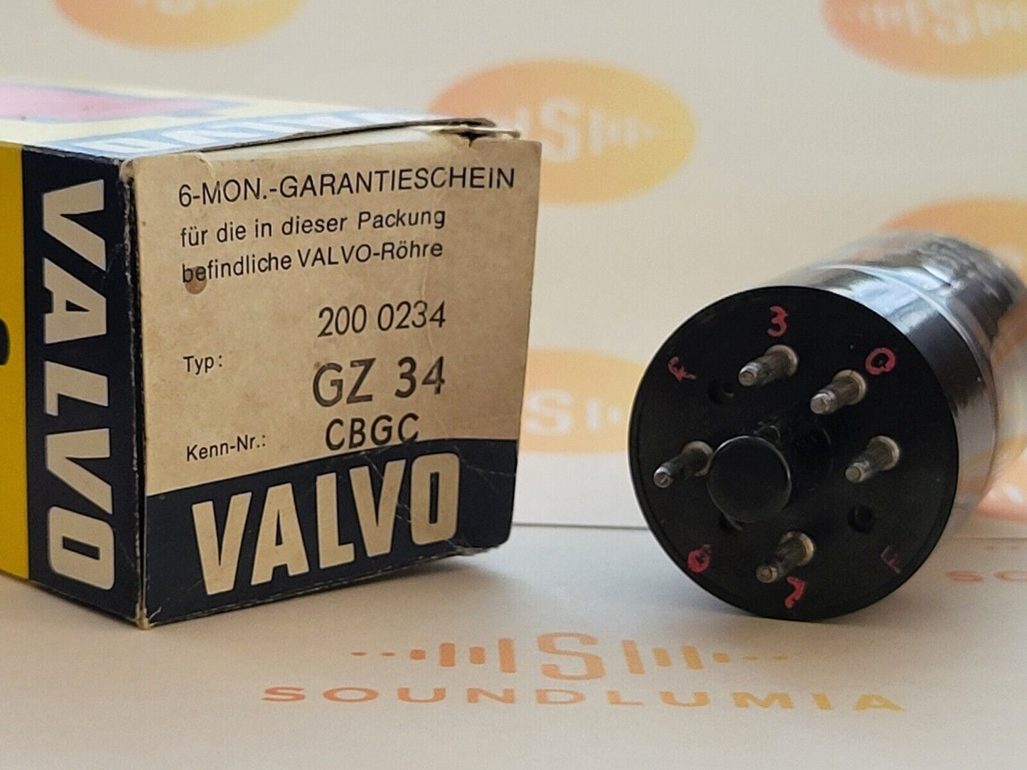 Philips GZ34 5AR4 DD Getter Original Valvo Box - Eindhoven, NL '57 f30 - NIB NOS