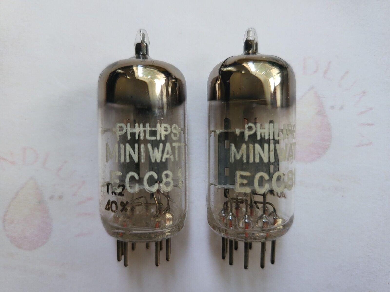 Philips ECC81 12AT7 Foil D-getter Matched Pair - Holland 1960 TK2 ...