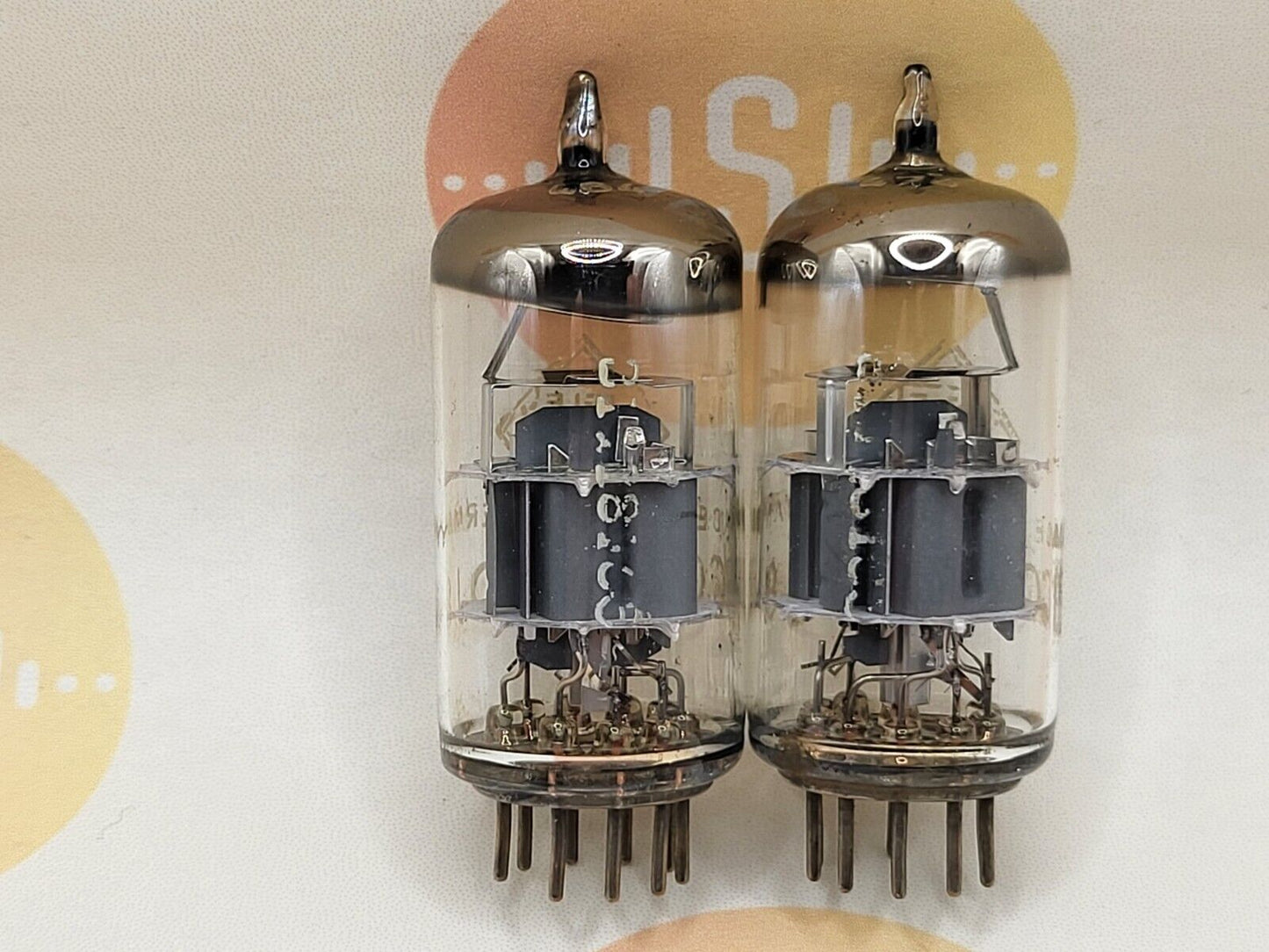 2x Telefunken ECC88 6DJ8 Matching Codes ◇ Bottom - Berlin 1968 - Strong