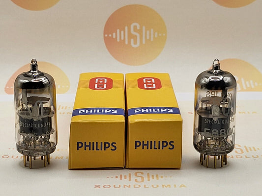 Philips Miniwatt SQ E88CC 6922 Matched Pair - Heerlen, NL 1965/66 - Strong