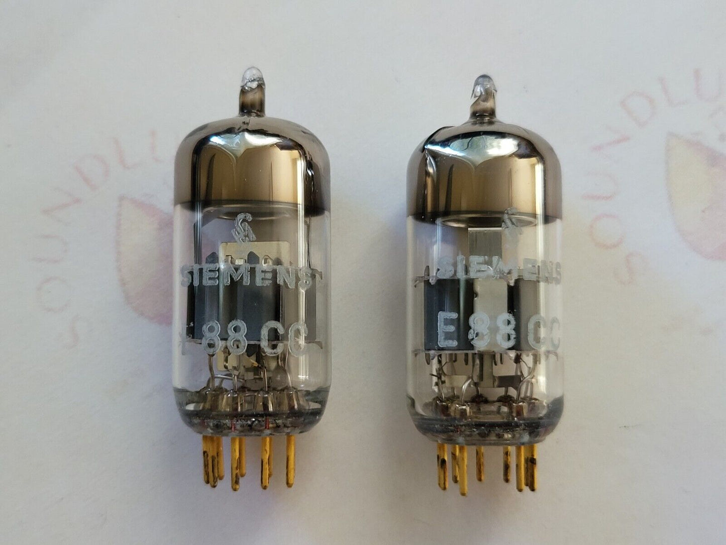 Siemens E88CC = 6922 A-Frame Silver Shields Matched Pair - Munich A6 0J  - NOS