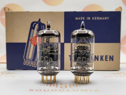 2x Telefunken CCa (E88CC+) PostRöhre Matching Codes - ◇ Bottom - Ulm '67