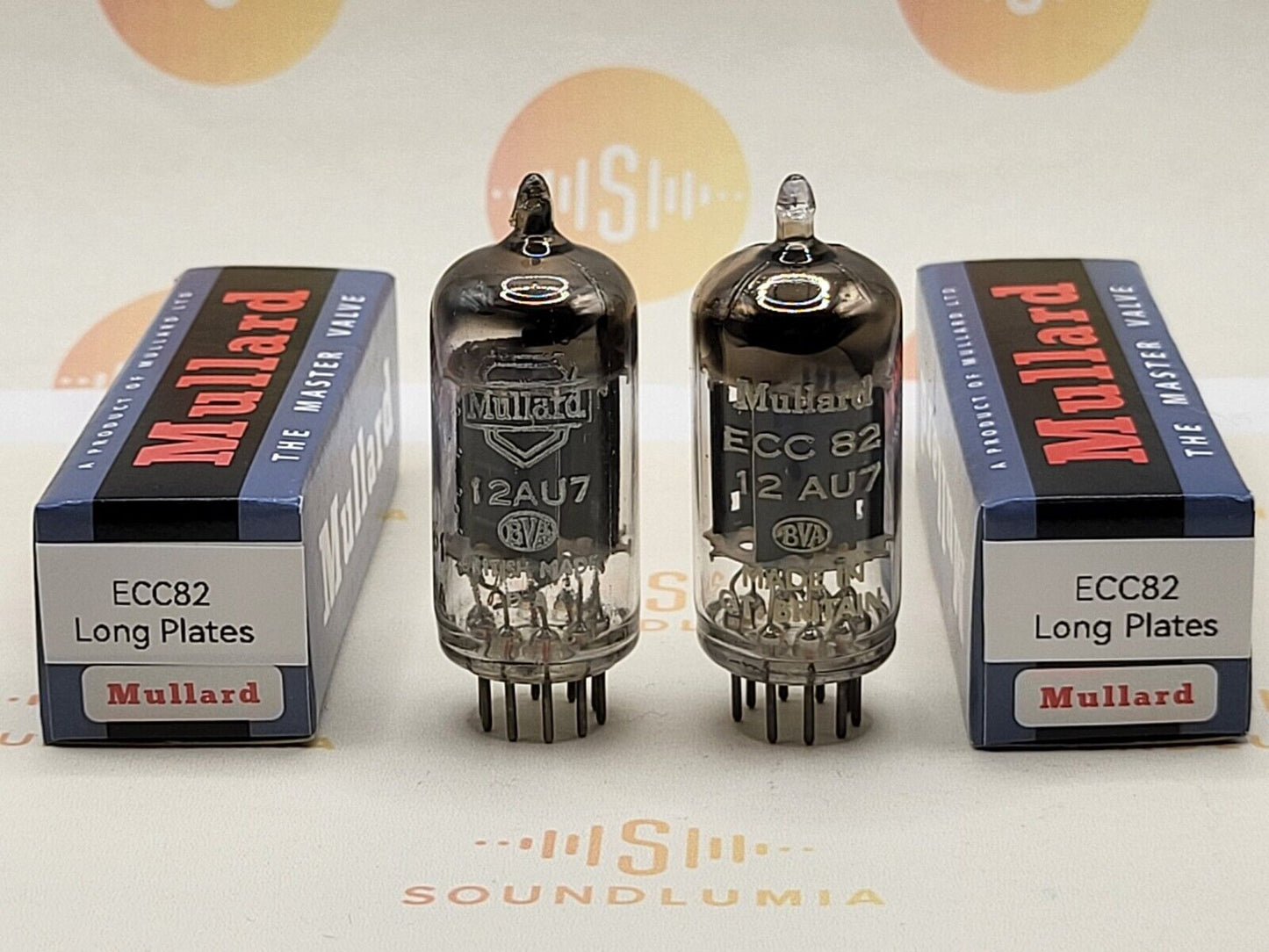 Mullard ECC82 12AU7 Long Plates Square Getter