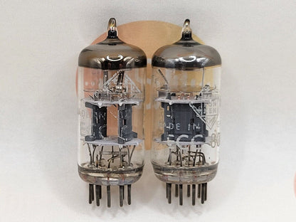 Telefunken ECC801S = E81CC = 6201 ◇ Bottom Matched Pair - Ulm '65/'66 - Strong