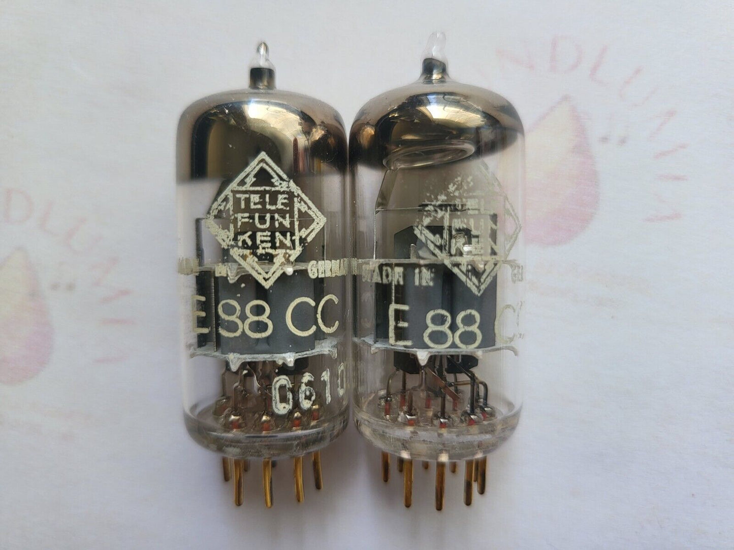 Telefunken E88CC = 6922 Matched Pair - Ulm 1960 - ◇ Bottom - NOS