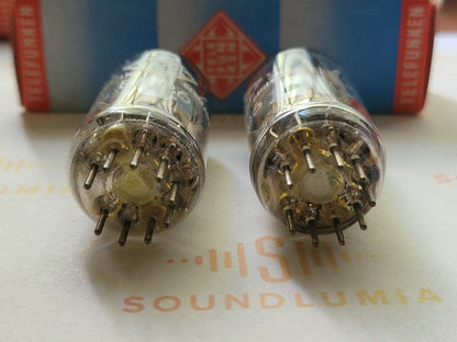 Telefunken EF86 6267 O-getter Matched Pair - Diamond Bottom - Ulm 1958/59 - NOS