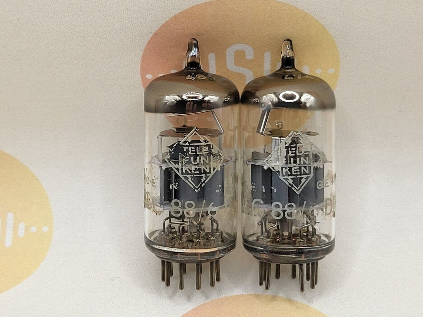 2x Telefunken ECC88 6DJ8 Matching Codes ◇ Bottom - Berlin 1968 - Strong