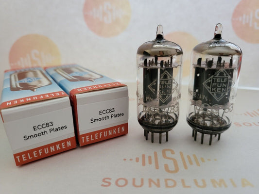 Telefunken ECC83 Smooth Plates Matched Pair ◇ Bottom - Berlin 1965 - Same Code