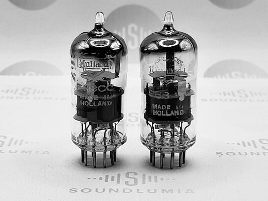 2x Mullard E88CC 6922 D-getter Pinched Waist - Heerlen, NL 1957 7L3