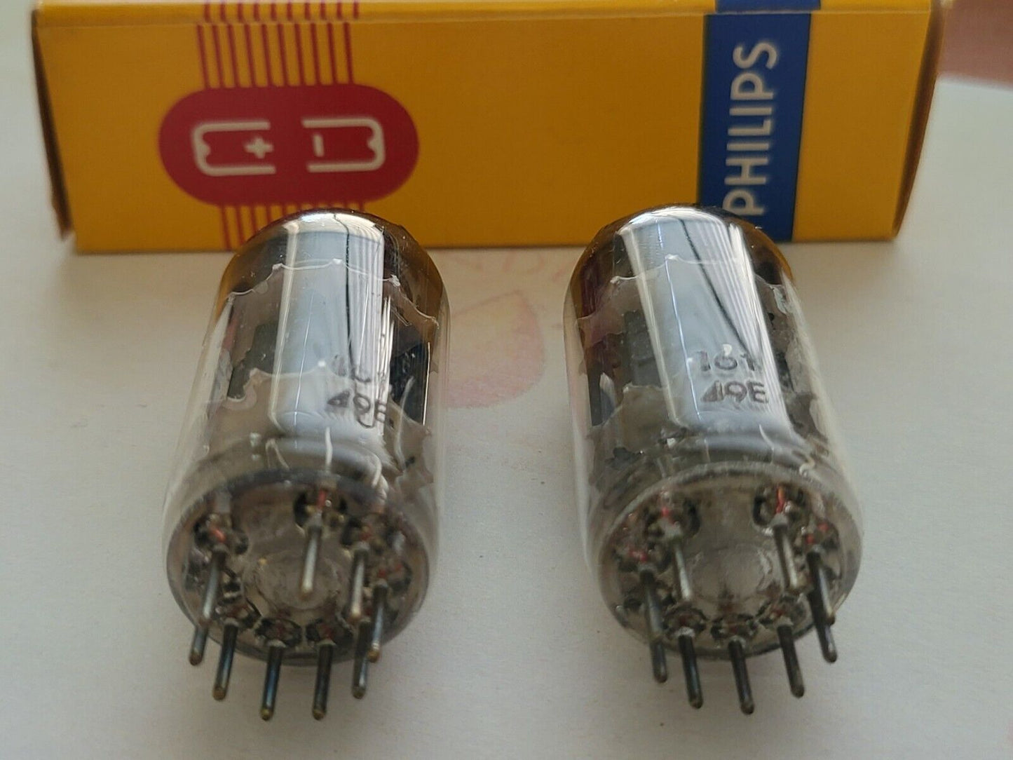 Philips ECC83 12AX7 Short Plates Matched Pair - Holland 1959 - Same code -Strong