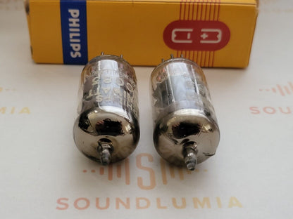 Philips ECC83 12AX7 Matched Pair - 14mm Short Plates I65 - Heerlen, NL '62