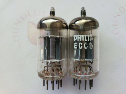 2x Philips ECC82 12AU7 Preamp Tubes - Holland 1969 Gf8 - NOS